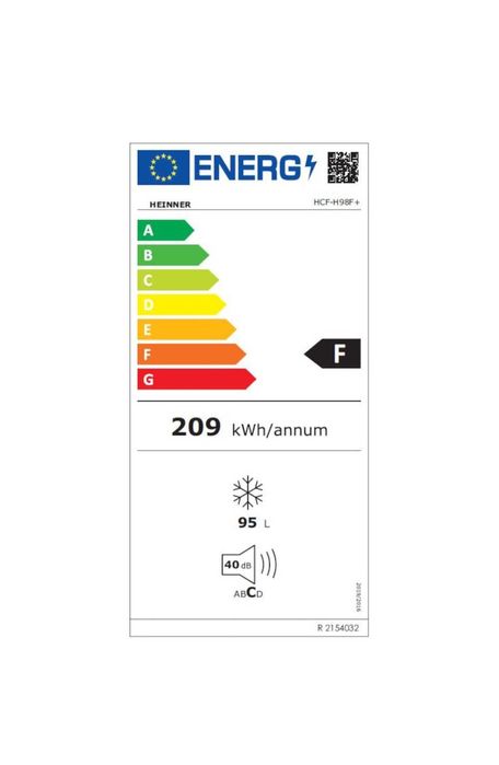 Lada frigorifica Heinner HCF-H98F+, 95 l, Clasa F,  Alb