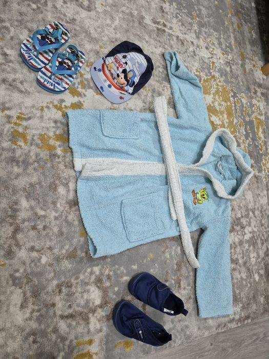 Set plaja/apa halat papuci copii