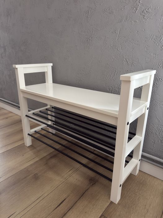 Bancă depozitare pantofi IKEA, alb, 85x32x65