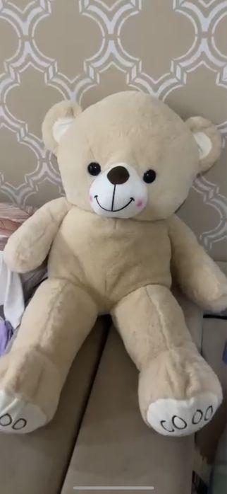 Мишка мягкий бежевый