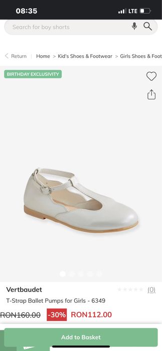 Pantofi balerini vertbaudet nr 32