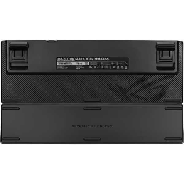 Tastatura Gaming Wireless mecanica ASUS ROG Strix Scope II 96 Wireless, Bluetooth, Layout US, Rog Snow, negru Noua Sigilata Garantie