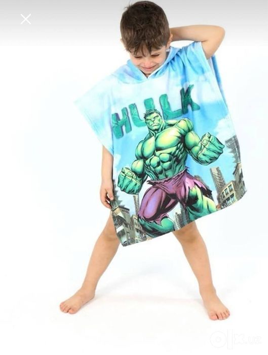 Детское полотенце-пончо sochiq poncho Spiderman Superman Hulk Batman