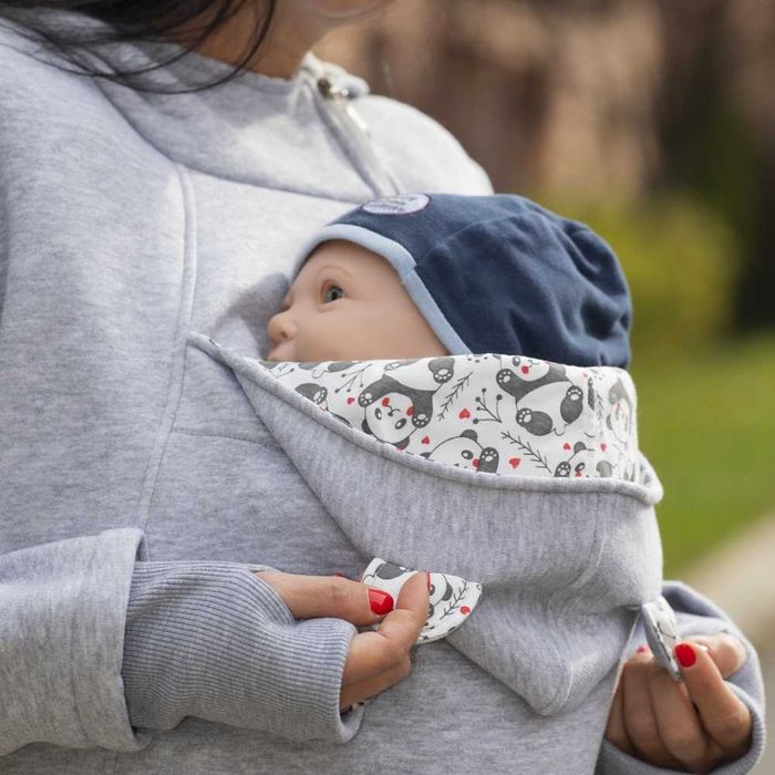 Разпродажба | Суитшърт за бебеносене Simply - GREY PANDA, р-р XL/XXL