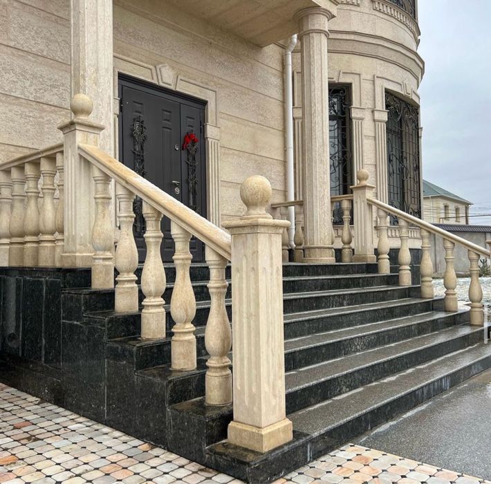 Гранит Травертин Мрамор Лестницы Балясина Бордюр