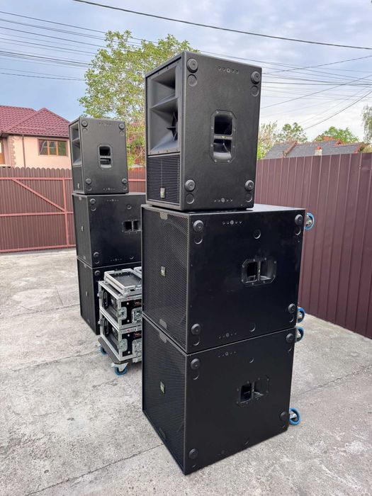 Sistem KV2 AUDIO compus din 2 topuri es 1.0, 4 basi, 2  amplificatoare