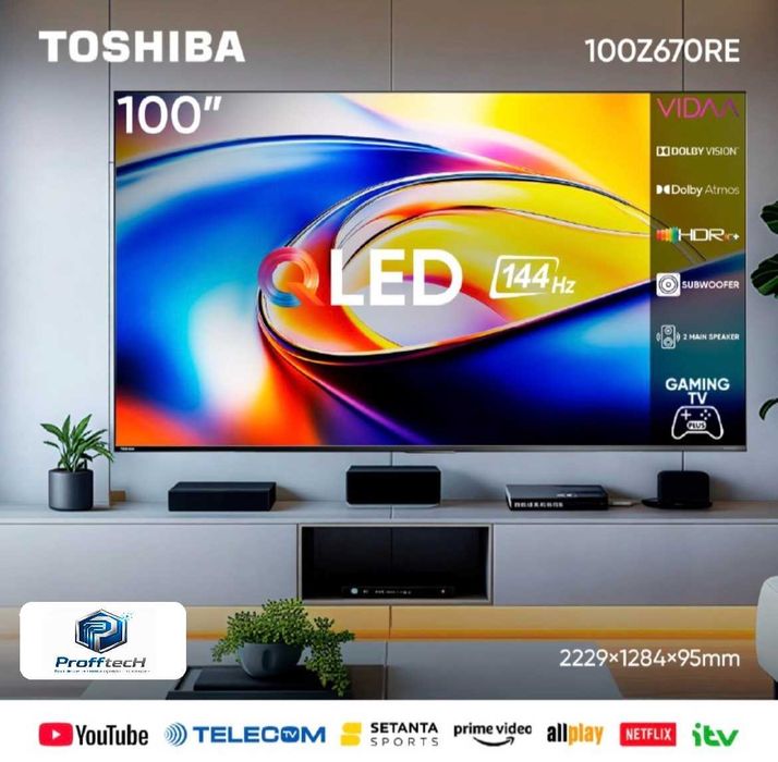 Телевизор TCL HISENS TOSHIBA LG SAMSUNG  диагональ 116/100/98/85/75/65