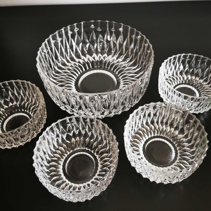 Set 4 + 1 boluri desert cristal Bohemia