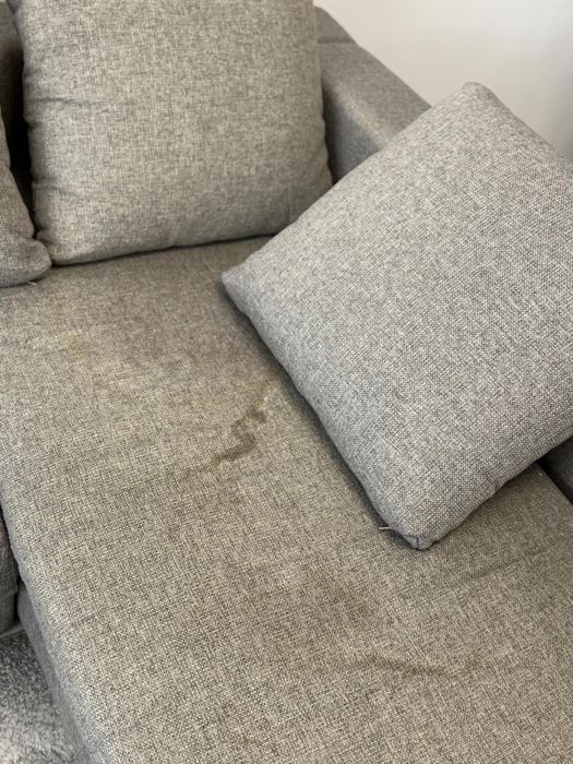 Canapea extensibila gri+ 5 perne ,preț avantajos