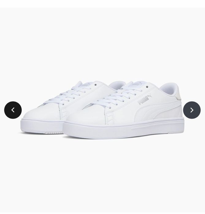 PUMA. Кожаные белые женские кроссовки