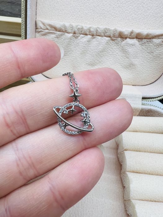 Сребърно колие Сатурн (s925)