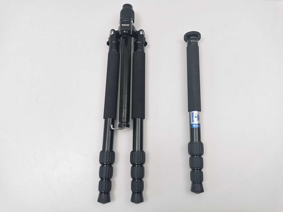 Алуминиев статив с вграден монопод Tiltall TE-254 в комплект с Manfrotto 498RC2 ябълковидна глава