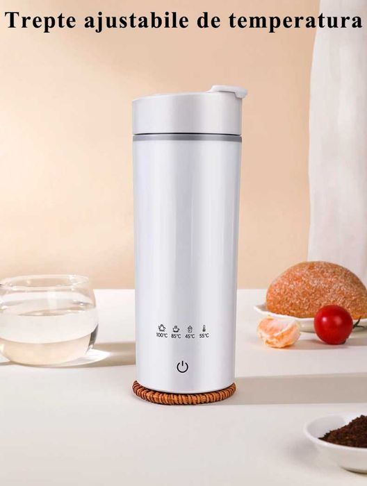 Termos electric, 4 niveluri temperatura, functie de fierbator, 475 ml