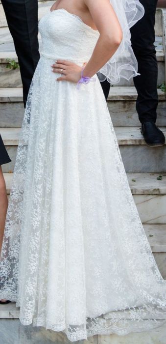 Официална  Рокля - Цвят Екрю