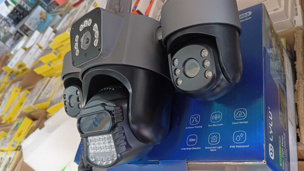 Тройна безжична IP камера с WiFi приложение iCSee 3 по 12MP.