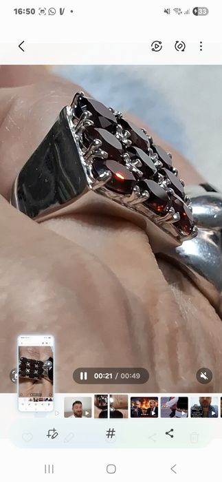 Inele masive din argint cu granat