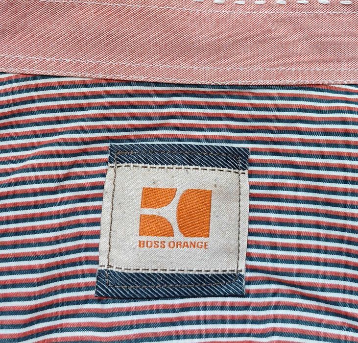 HUGO BOSS Оригинална мъжка риза цвят сьомга размер L