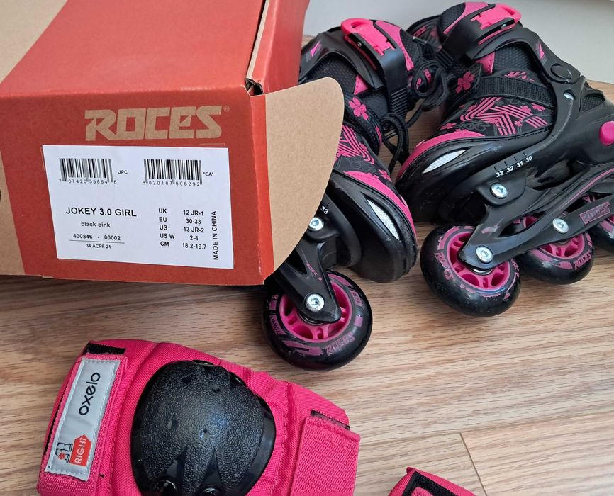 Role Roces reglabile copii, protectii genunchiere-cotiere-palmare