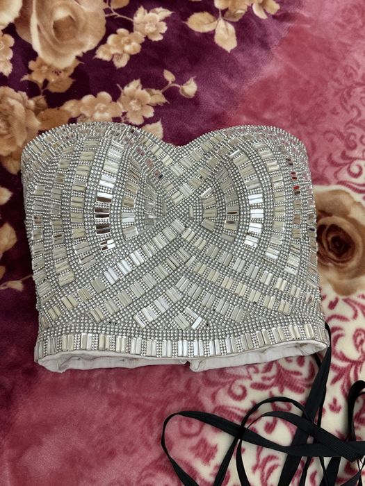 Утягивающий Шикарный Корсет. Ручная работа. Весь из бисера и камушек