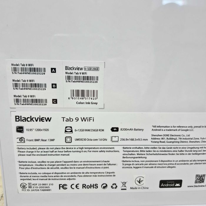 Tableta Blackview Tab 9 WiFi Noua Sigilata 6GB + 12GB extensibili 256GB ROM Zeus Amanet Militari 36588
