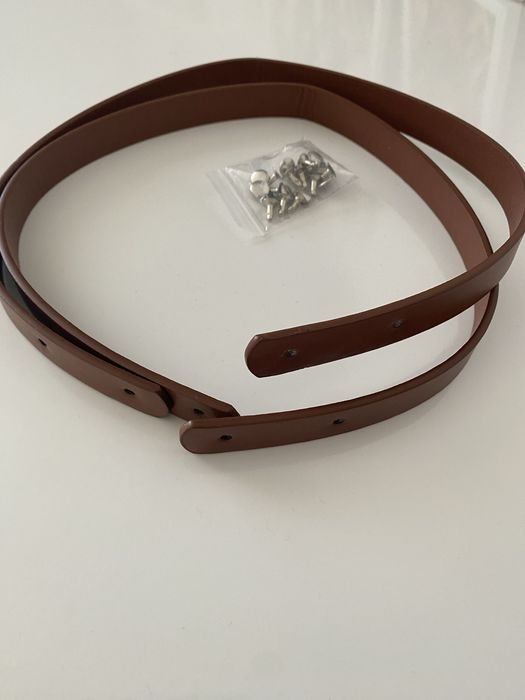 2 Bretele geanta,maro inchis,imitatie de piele,2cmx60cm,capse prindere