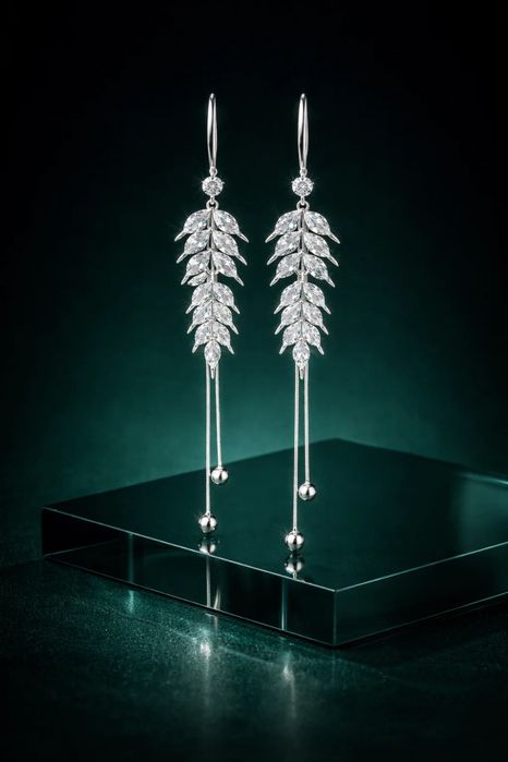 Cercei argint 925 Elysian Wings, cristale CZ, cutie bijuterii cadou