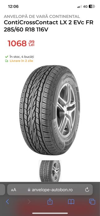 285/60/18 CONTINENTAL ContiCrossContact Anvelope NOI