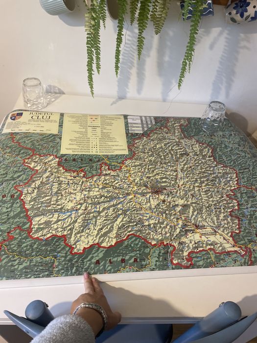Harta judetului Cluj 100x70 cm