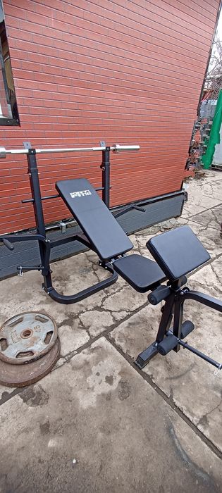 Скамья для жима штанга блины