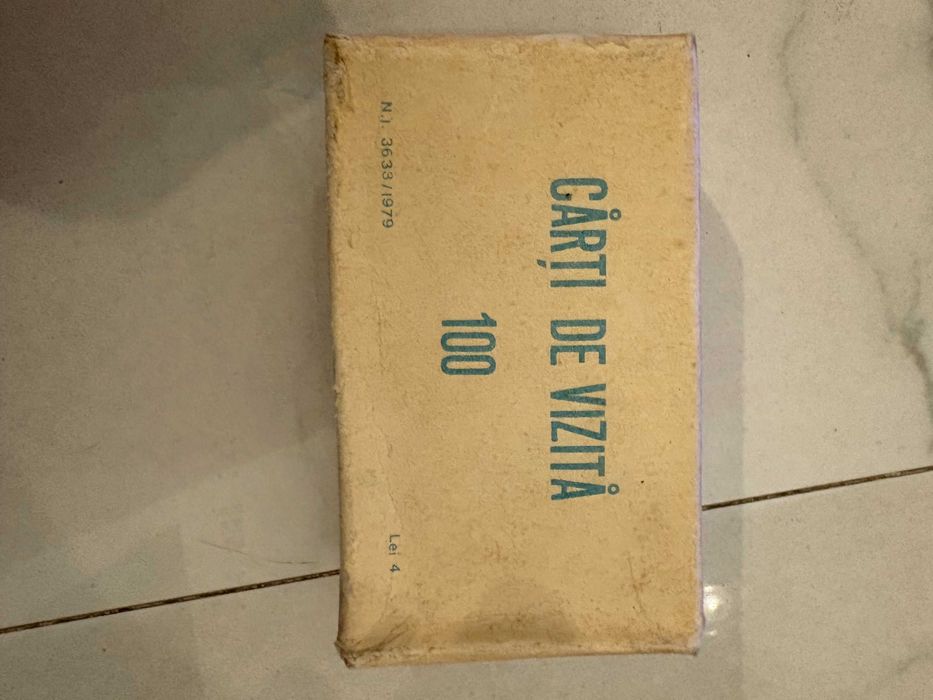 carti vizita carton in Cutie >60 buc goale pt scris manual comuniste