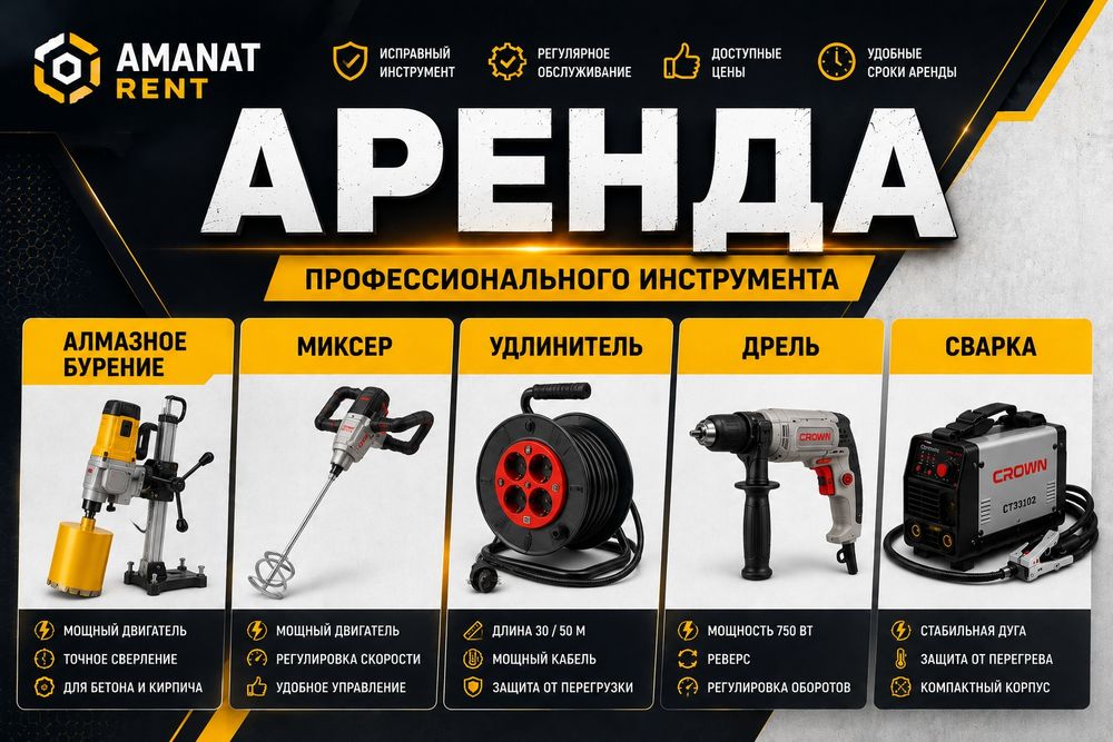Аренда алмазное бурение миксер удлинитель перфоратор дрель