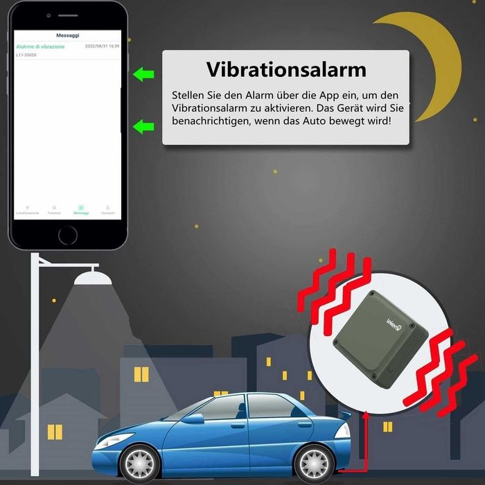 GPS Тракер за кола с безплатно приложение магнит и батерия LEKEMI L11