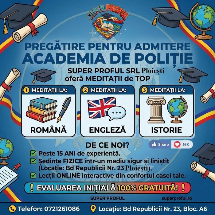 Meditatii Premium la Engleza, Franceza, Romana si Istorie