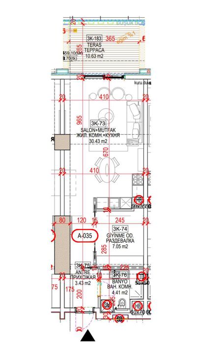 Nest One, Block A — квартира 54.63 м² на 4 этаже