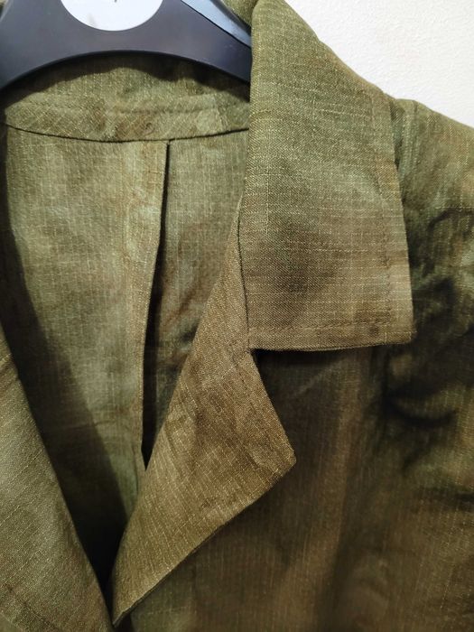 Sacou cu maneca scurta, din fibre naturale 100%, verde, marime XL