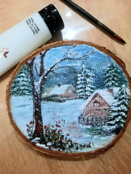 Pictură pe lemn ...