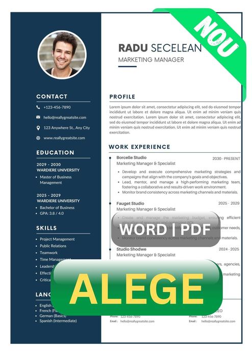 Redactez CV și scrisoare de intenție profesionale – RO / EN