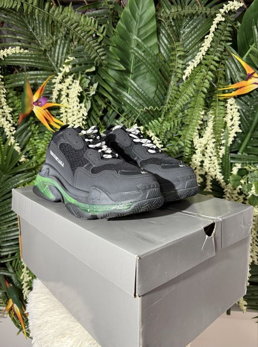 Balenciaga Triple S Black Green Sole