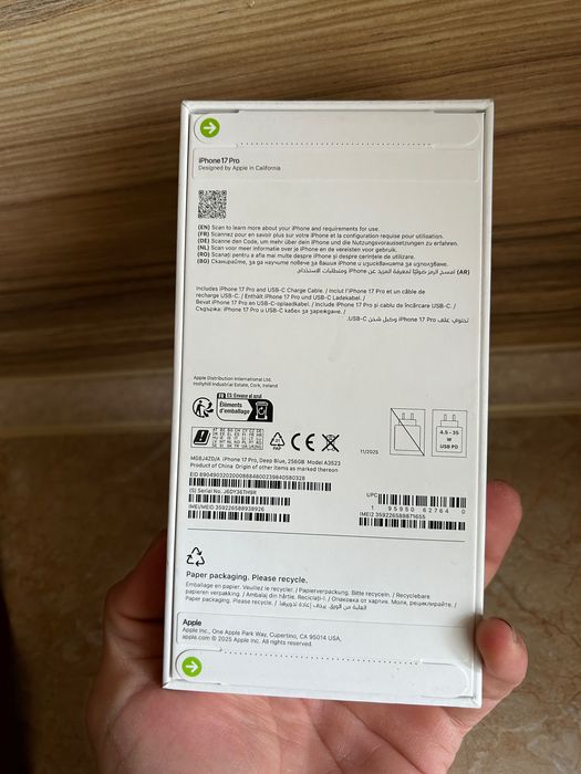 iPhone 17pro Deep Blue 256GB Нов неразпечатан