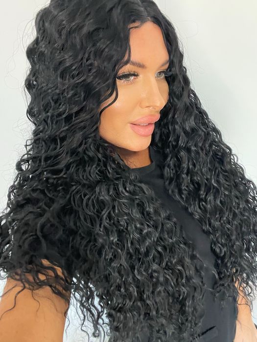 Peruca  lunga afro bruneta volum bogat front lace