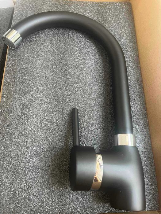 Нов гранитен смесител за кухненска мивка – черен / графит – с гаранция