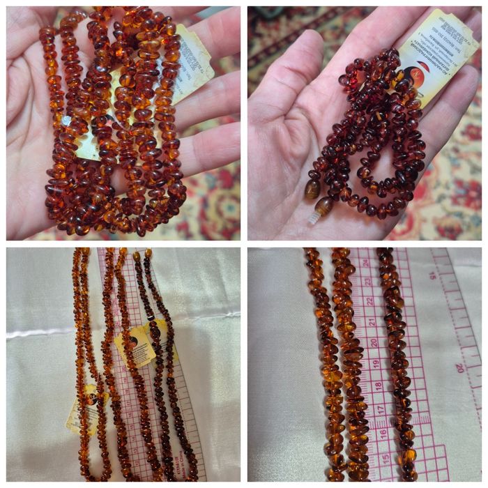 Янтарные бусы новые