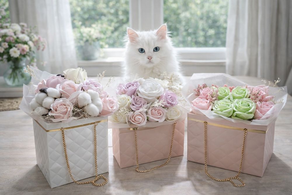 Aranjamente flori de săpun .CADOUL IDEAL