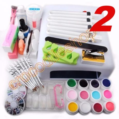 Kit unghii false gel 12 geluri color set manichiura Lampa LED uv freza