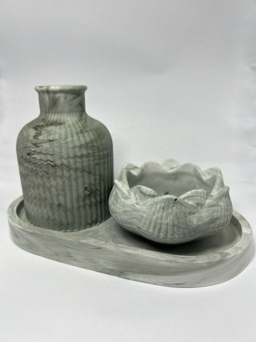 Set ceramică lumânare parfumată Handmade