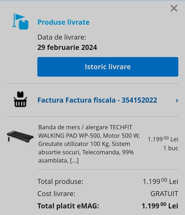 Banda mers/alergare birou Techfit Walking Pad WP-500