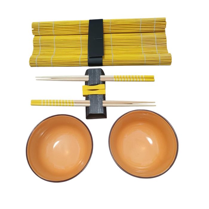 Seturi de masa asiatice pentru garnituri, Korea, Japonia.  Galben