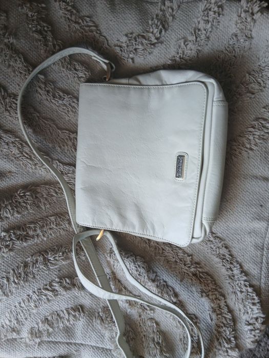 Geantă damă din piele naturală Bella Moda, albă, crossbody