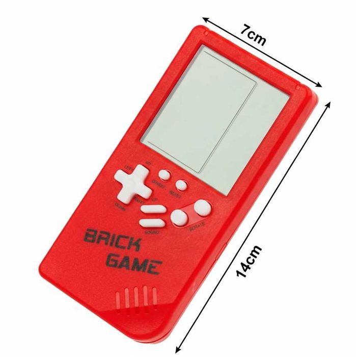 Joc retro portabil Tetris cu 23 jocuri ecran mare design compact rosu