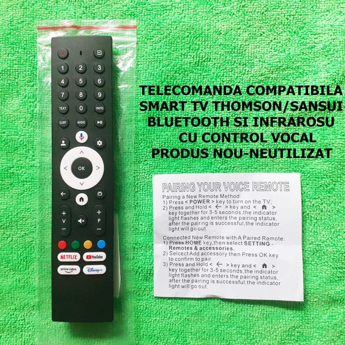 Telecomanda compatibila cu televizoarele THOMSON/SANSUI control vocal